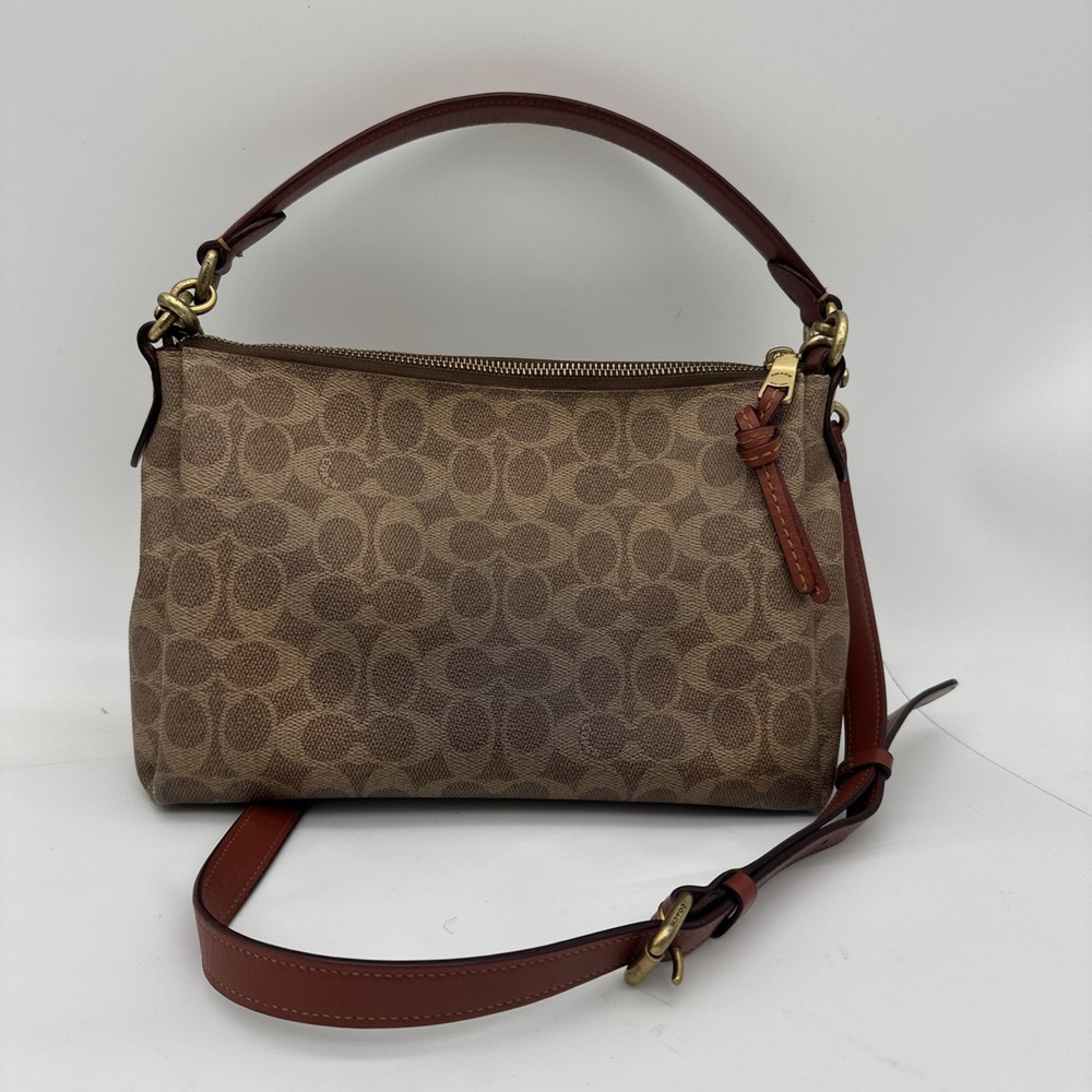 Vintage Coach Shay Crossbody 93847  Tan/brass 12x8